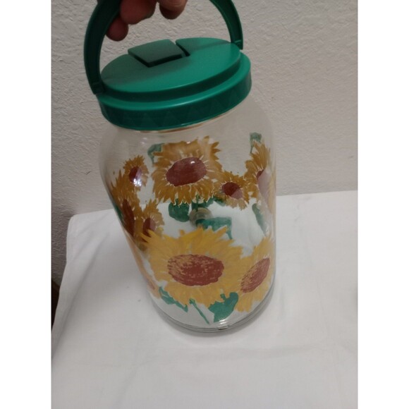 Golden Harvest Sunflower Sun Tea Jug with Spicket Flower 1 Gallon and Two Glass - Picture 10 of 13